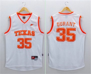 Maillot De Basket NCAA University of Texas Kevin Durant 35 Engrener Blanc